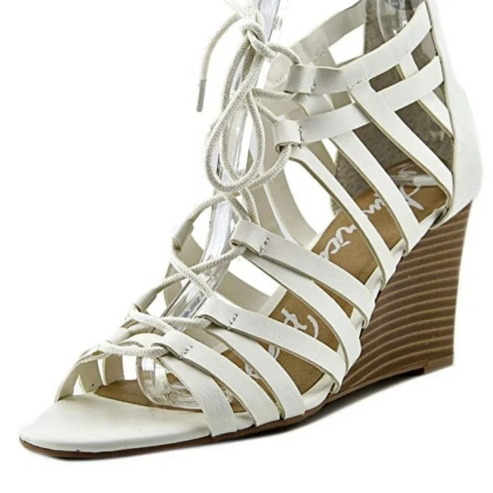 High Heel Wedge Shoes White, New NWT NWB